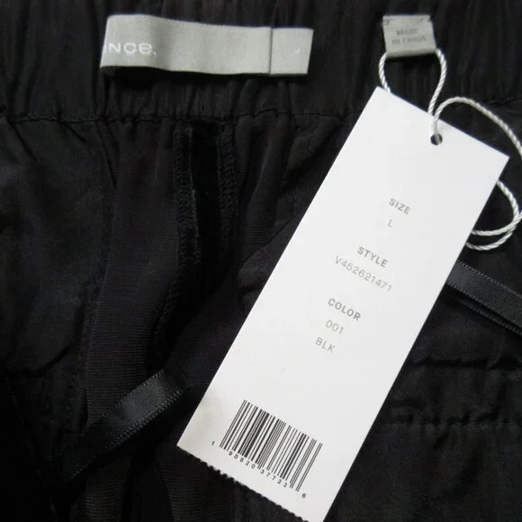 NWT Vince Velvet Single Pleat Trouser in Black Velvet Pull-on Tapered Pants L